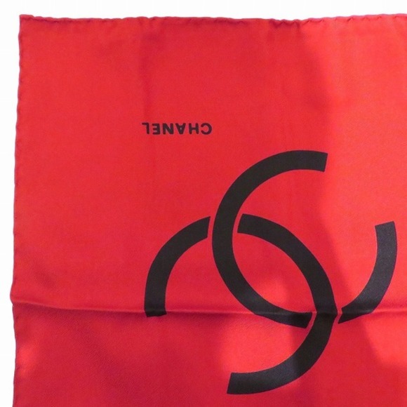 Chanel CHANEL CC red black large scarf ladies - Picture 5 of 9